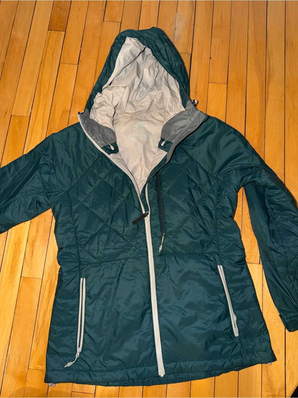 LL bean deepest green primaloft packaway pro hoodie jacket womens size medium
